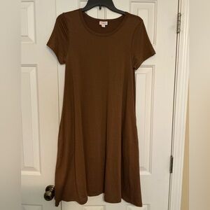Lularoe NWOT Solid Brown Knee-length Jessie Dress with Pockets